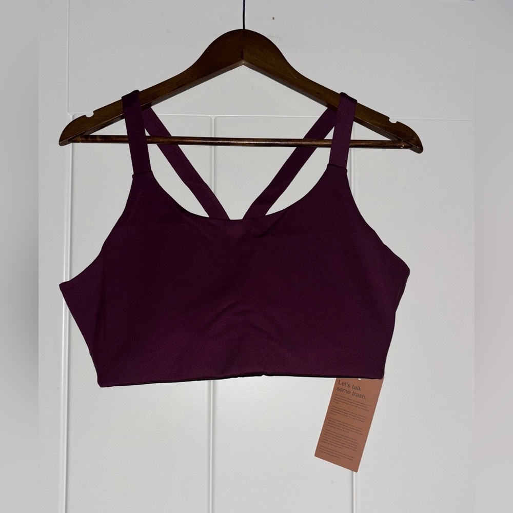 Girlfriend Collective Crossback Bra XXL Plum Purple NWT Sustainable Activewear